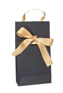 Kado tasje zwart met GOUDEN strik 10x6x22