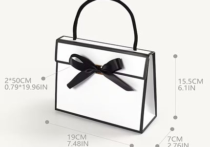 Kado Tasje (karton) wit/zwart (per stuk)
