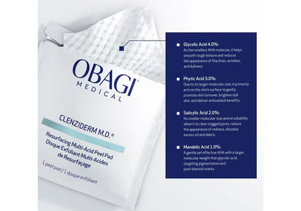 Clenziderm MD Resurfacing Multi-Acid Peel Pads - Obagi